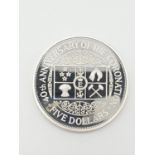 Silver 1993 New Zealand FIVE DOLLAR CORONATION COIN. Minted to celebrate 40th anniversary of