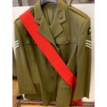 Territorial army sergeant uniform with warrant officer Red Sash