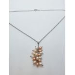 Freshwater PEARL NEACKLACE with silver chain. 8.1g 38cm