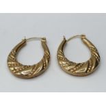 Pair 9ct gold HORSESHOE EARRINGS. 1.57g.