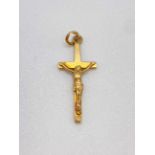 9ct gold CRUCIFIX . 1.3g. 3cm length