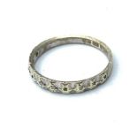 9ct white gold BAND RING. 1.6g Size P