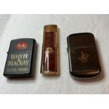 3x Vintage Lighters having AD's to front for Whyte & Mackay Scotch Whisky John Player Special &