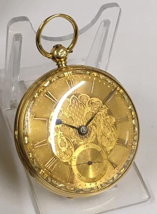 Antique 18ct solid gold gents Pocket chronometer Fusee Pocket watch with large diamond end stone set - Image 2 of 15