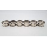 6 Silver Napkin Rings with a 1924 Birmingham hall mark 57.4g