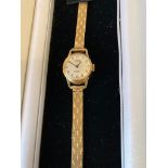 Vintage ladies 9ct gold Rotary wristwatch full hallmark for strap and watch, working order manual