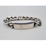 Chunky 800 silver gent ID bracelet, weight 88g and 23cm long approx