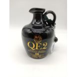 A jug of QE2 single malt whiskey, 12 years old 97 degree US proof 75cl with wax seal and replacement