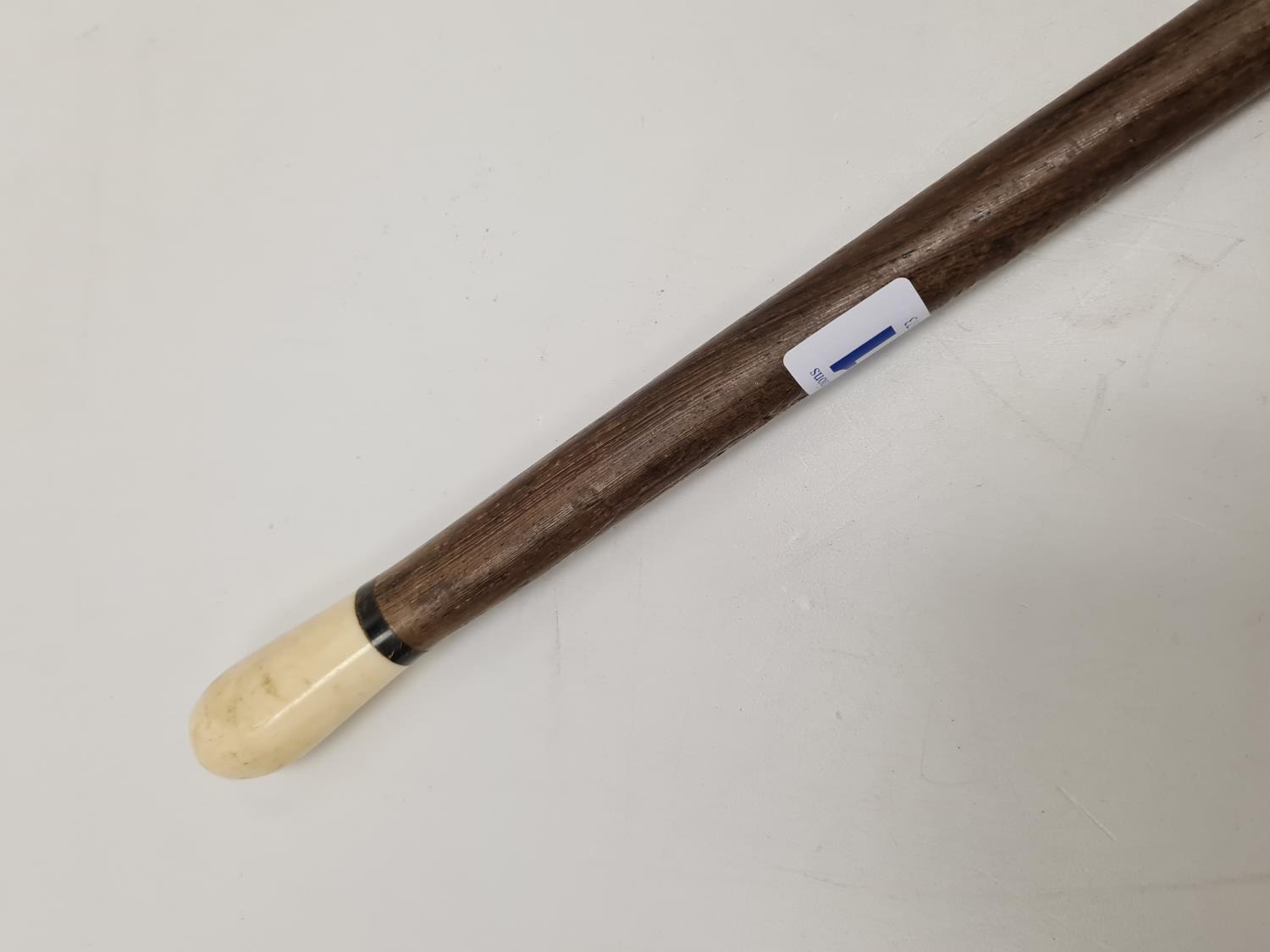 19th century non-commissioned officer wooden parade Stick with Ivory handle and tip probably form - Image 2 of 5