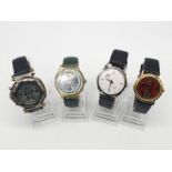 4x assorted watches with leather straps