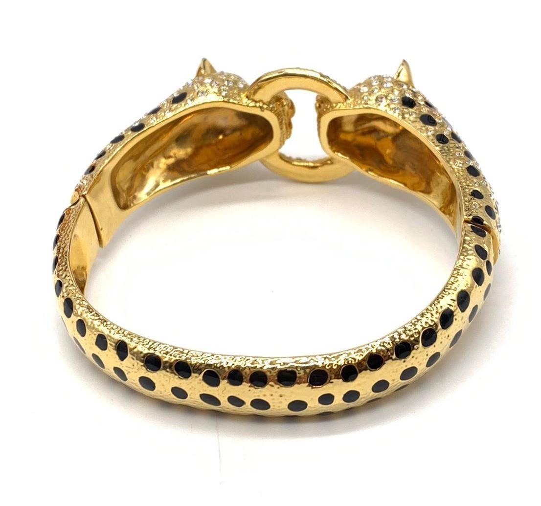 A large silver (stamped 925) and gold plated bracelet in the Cartier style Weight: 82g. In a - Image 3 of 6