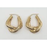 A pair of 14ct gold earrings, weight 4.3g