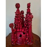 Red abstract statue H46 W34