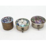 3x enamelled pill boxes (AF)