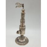 Victorian silver scent holder 92.4gm 18cm tall.