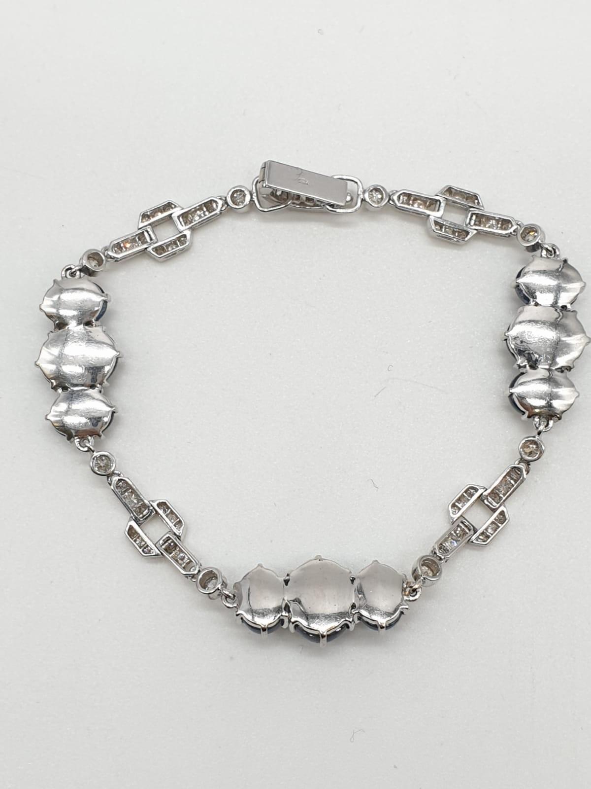 Sapphire and diamond bracelet set in 18ct white gold, weight 15.53g and 19.5cm long approx. Bigger - Image 4 of 7