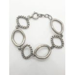 Vintage large hoop silver bracelet, weight 33.28g and 20cm long approx