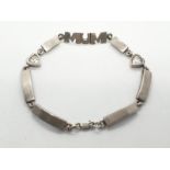 Silver MUM heart designed bracelet, 18cm long and weight 11.4g aaprox