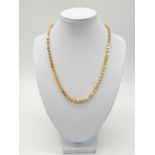 24ct gold fancy neck chain, weight 16.3g and 44cm long approx