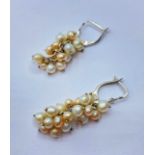 14ct Freshwater Pearl EARRINGS. 5.96g