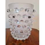 Lalique Glass Vase, signed on base H21 W15cm