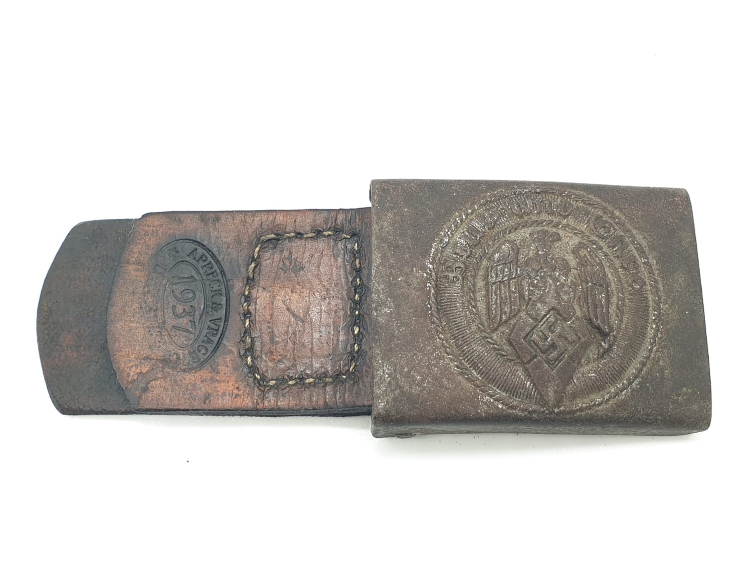 WW2 Hitler Youth Buckle and Tab Dated 1937