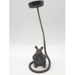 Bronze and brass candle holder in a form of a mouse