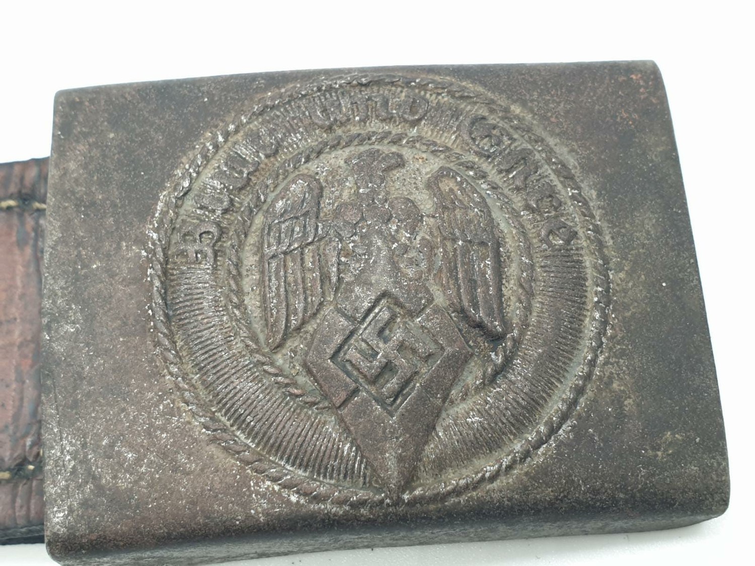 WW2 Hitler Youth Buckle and Tab Dated 1937 - Image 2 of 5