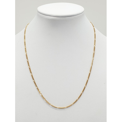 40cm 9ct gold neck chain weight 3gm.
