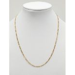 40cm 9ct gold neck chain weight 3gm.