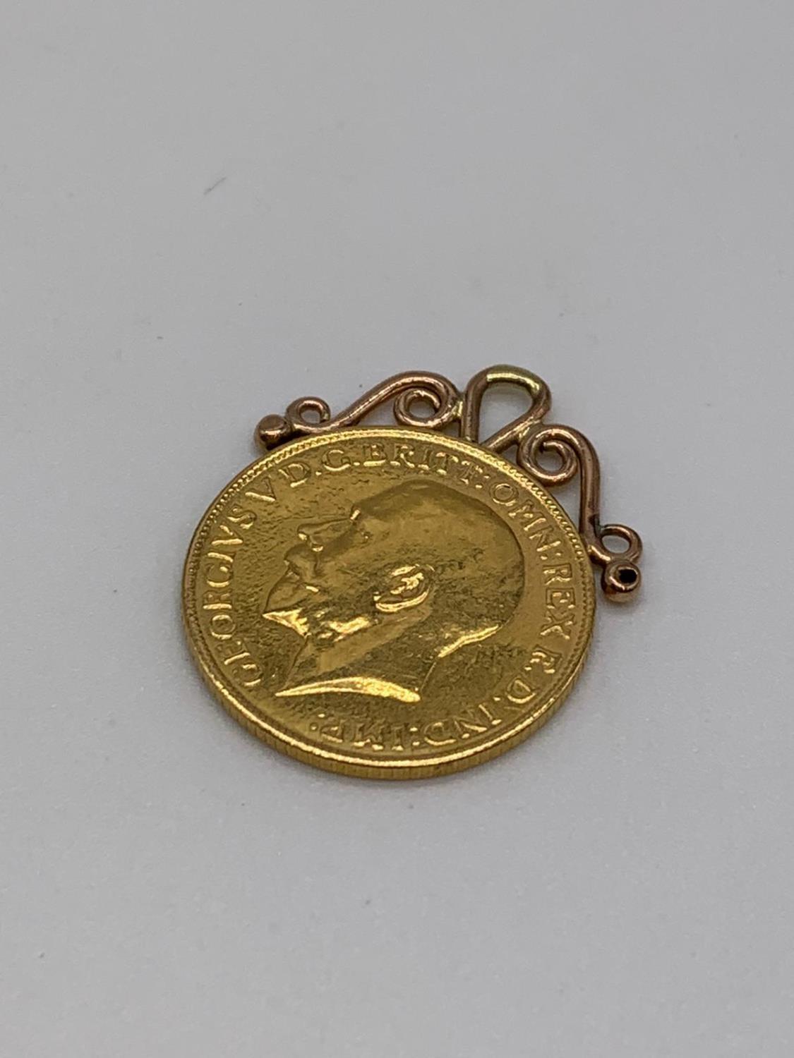 1912 Sovereign 9ct Gold Pendant Setting 8.5g - Image 2 of 2