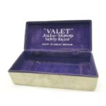 1920S VELVET LINED RAZOR CASE, 11X5CM