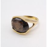 9ct Gold smokey quartz dress ring 8.3g size P