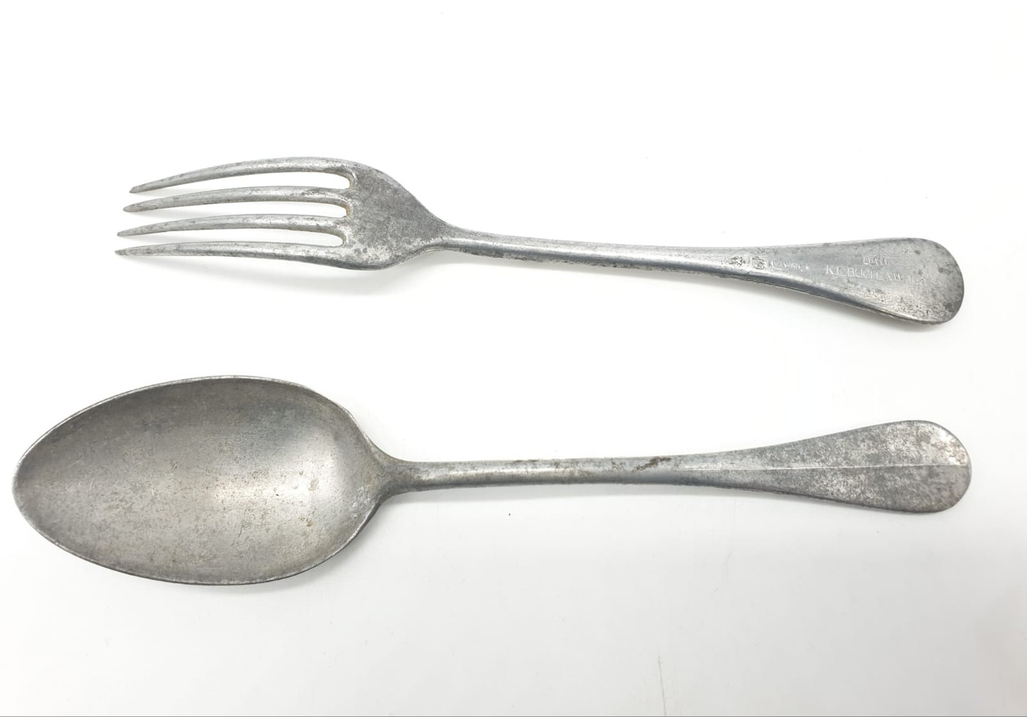 WW2 Waffen SS Fork & Spoon from the Guards Canteen, Buchenwald.