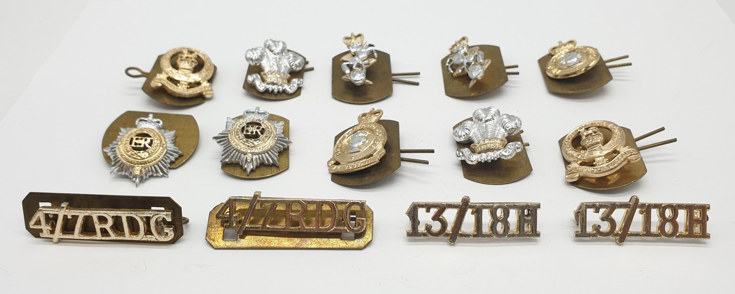 Military selection of shoulder titles and collar badges to include Royal dragon guards and Hussars - Image 2 of 13