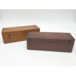 2x wooden Victorian instrument cases, 17 x 6cm