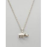 STERLING SILVER RHINO PENDANT ON CHAIN 5.8G AND 46CM LONG APPROX
