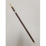19th century non-commissioned officer parade stick with Ivory twist handle & tip, small crack in