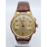 Baume & Mercier Geneve vintage gents watch with 18ct gold face 1950s/60s model 35mm case