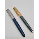 Two parker fountain pens one from 1951 and one from 1961, both in good working order.