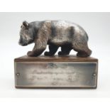 a White Metal Bear Paperweight / ornament 8 x 5 cms