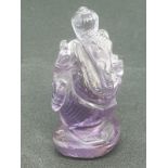 Chinese hand carved amethyst elephant , 56.3g weight 6cm tall approx