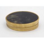 A Georgian oval Patch Box made from Horn 7.3 x 5 cms