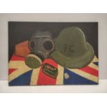 Oil on canvas-WW2 Home Front Still Life.