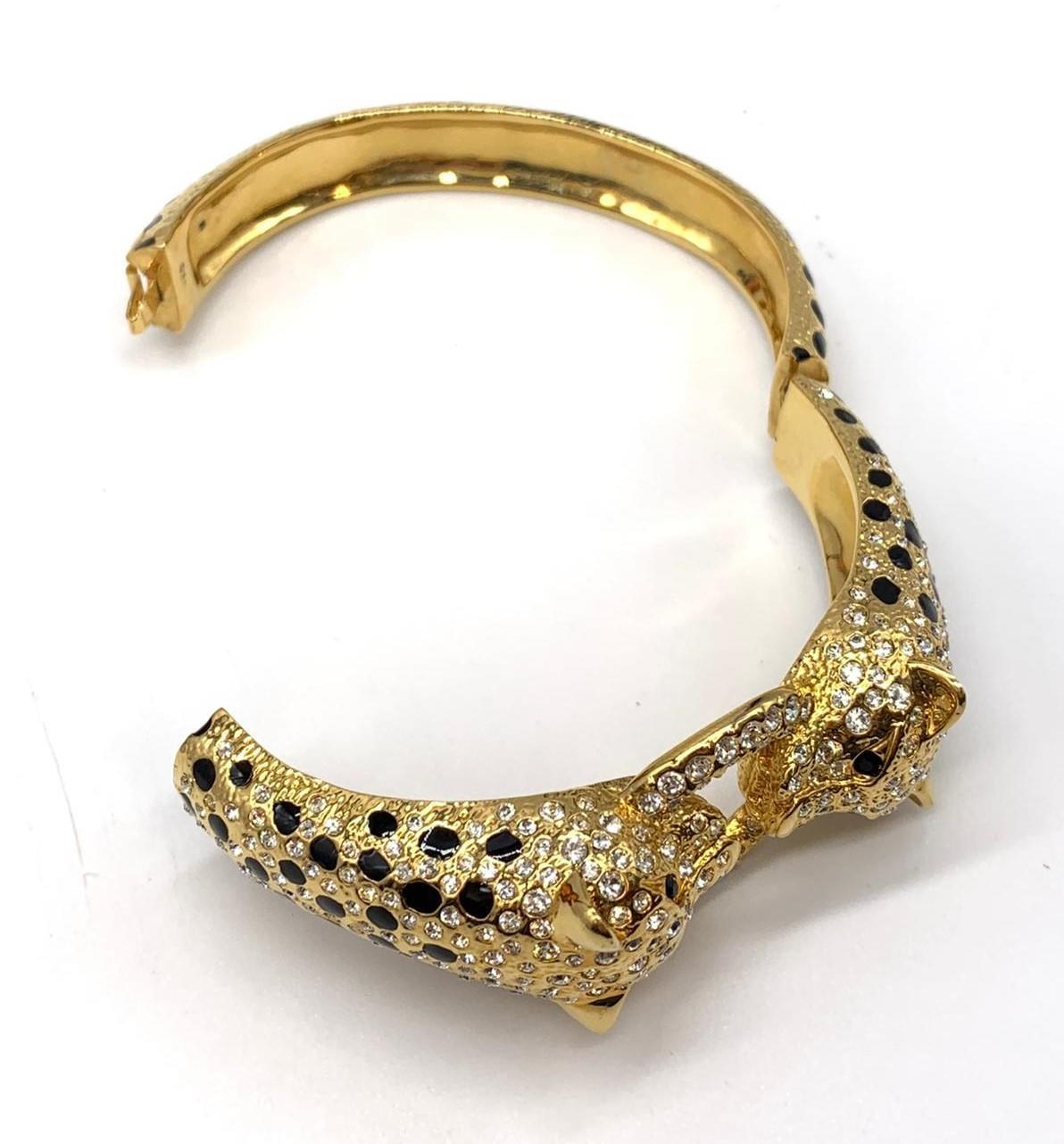 A large silver (stamped 925) and gold plated bracelet in the Cartier style Weight: 82g. In a - Image 5 of 6