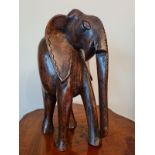 Large hand carved Wooden elephant. H40 W18