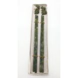 2x Pair of Chinese jade chopsticks with rests in original box (2)