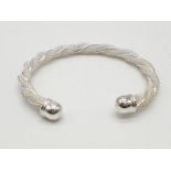 Silver Twist Bangle, 15.8g.