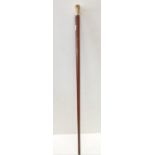 Ivory handled walking stick, 90cm long with handle shaped of a jockey
