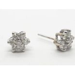 14ct white gold diamond stud earrings (no back)